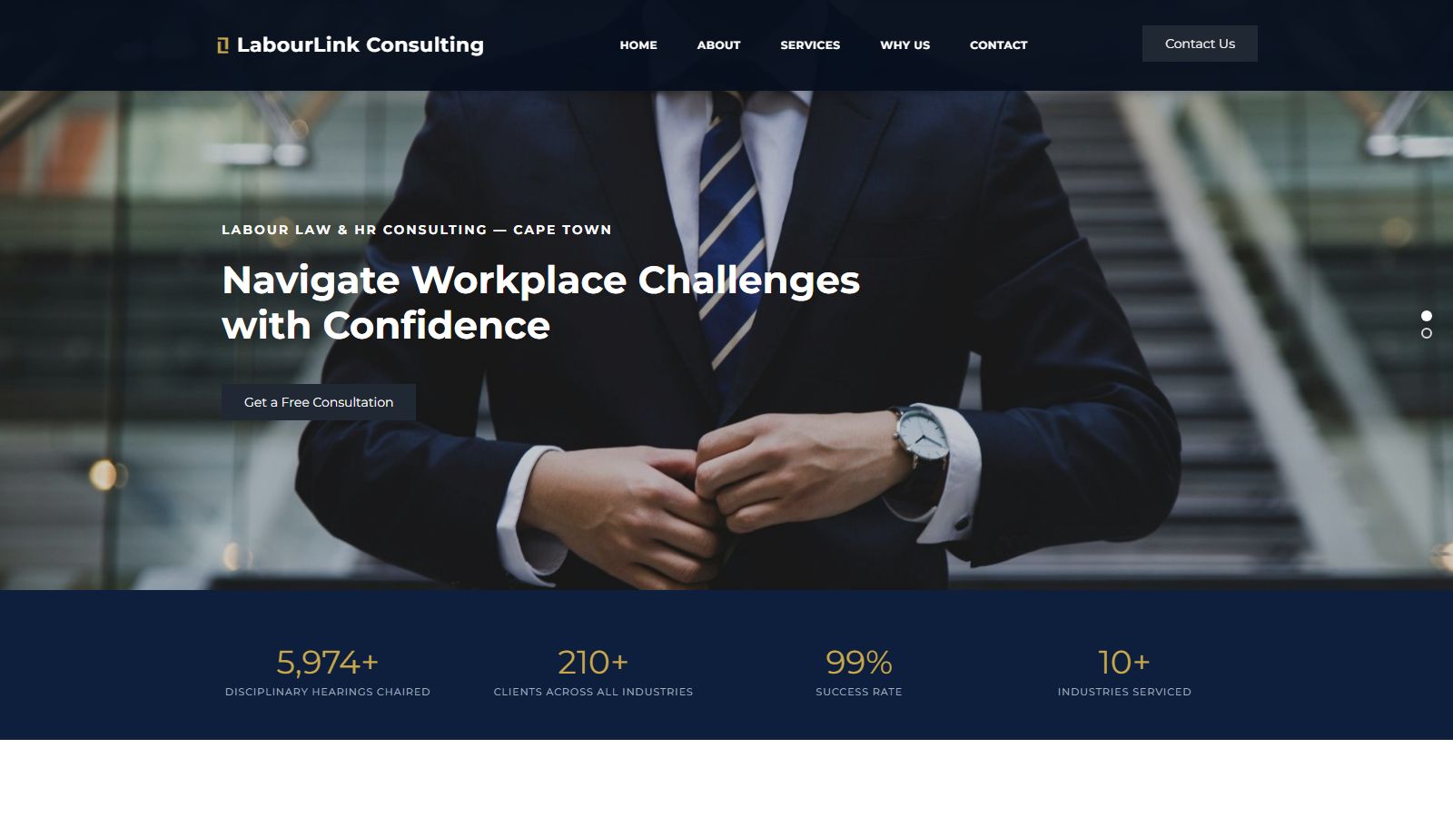 LabourLink South Africa website on a desktop screen