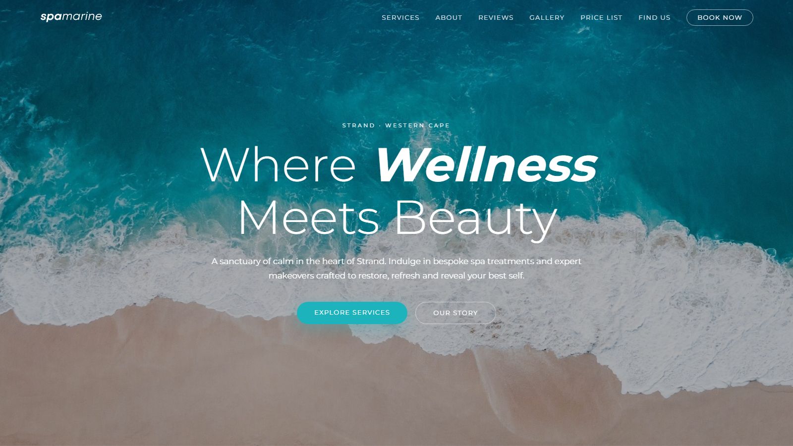 Spa Marine website on a desktop screen