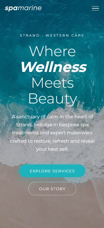 Spa Marine website on a phone