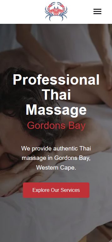 Professional Thai Massage website on a phone